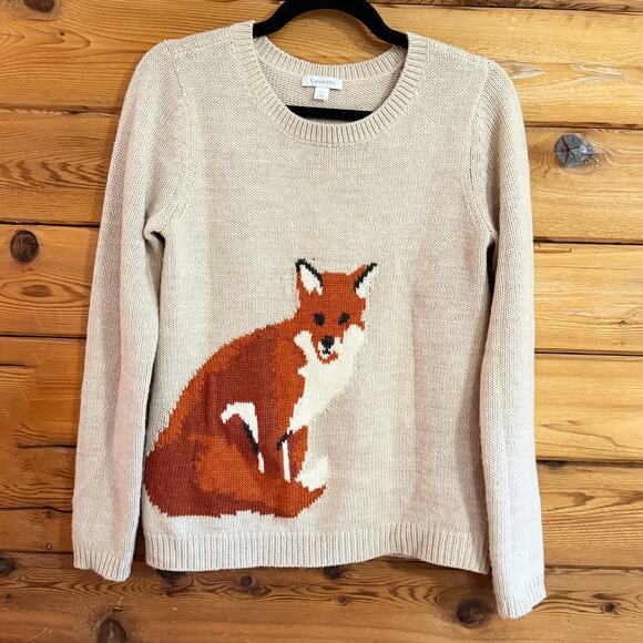 Garnet Hill fox Wool Blend Sweater XS - Picture 1 of 5